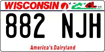 WI license plate 882NJH