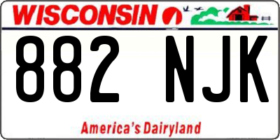 WI license plate 882NJK