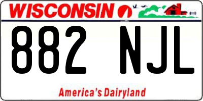 WI license plate 882NJL