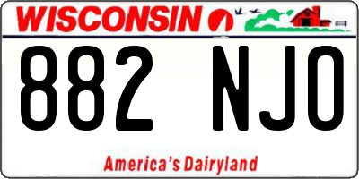 WI license plate 882NJO