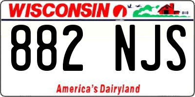 WI license plate 882NJS