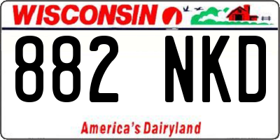 WI license plate 882NKD