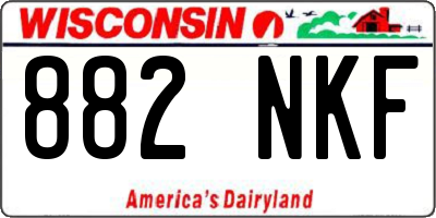 WI license plate 882NKF