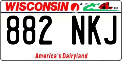 WI license plate 882NKJ