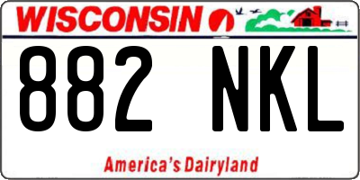 WI license plate 882NKL