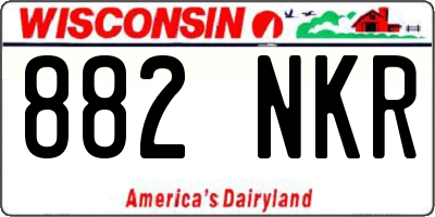 WI license plate 882NKR