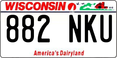 WI license plate 882NKU