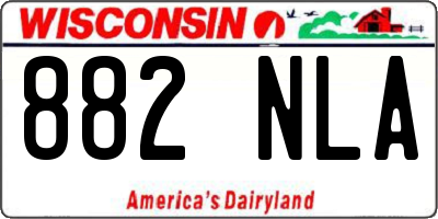 WI license plate 882NLA
