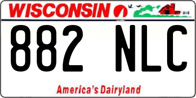 WI license plate 882NLC