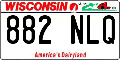 WI license plate 882NLQ