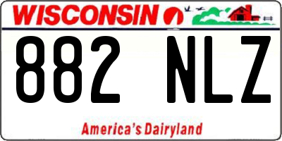WI license plate 882NLZ