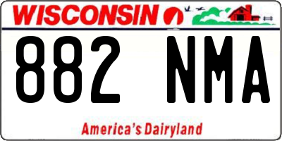 WI license plate 882NMA