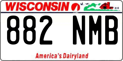 WI license plate 882NMB