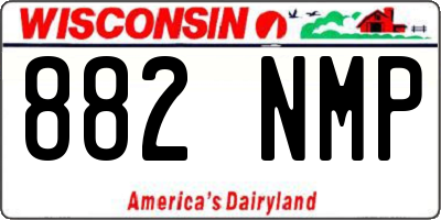 WI license plate 882NMP