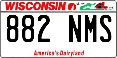 WI license plate 882NMS