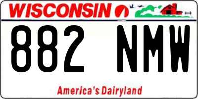 WI license plate 882NMW