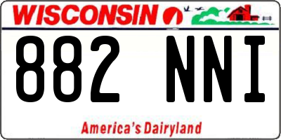 WI license plate 882NNI