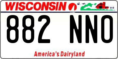 WI license plate 882NNO