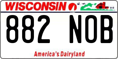 WI license plate 882NOB