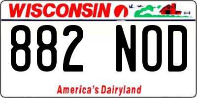WI license plate 882NOD