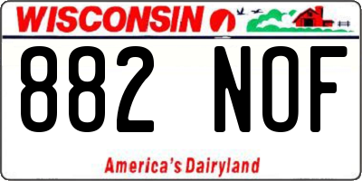 WI license plate 882NOF