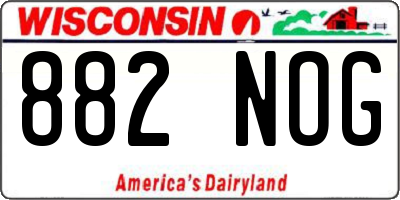 WI license plate 882NOG