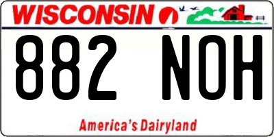 WI license plate 882NOH