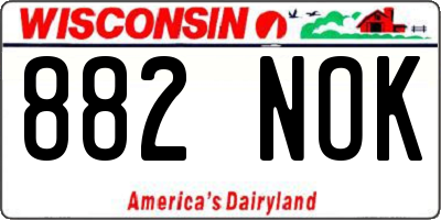 WI license plate 882NOK