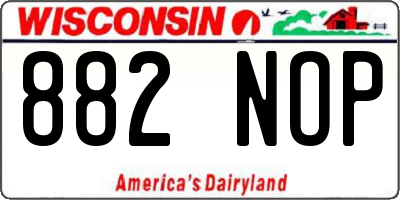 WI license plate 882NOP
