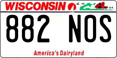 WI license plate 882NOS