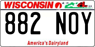 WI license plate 882NOY