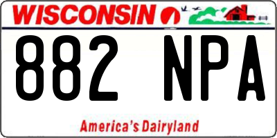 WI license plate 882NPA