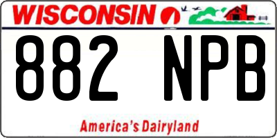 WI license plate 882NPB