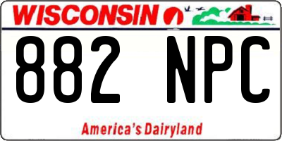 WI license plate 882NPC