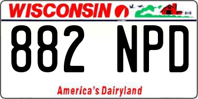 WI license plate 882NPD