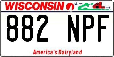 WI license plate 882NPF