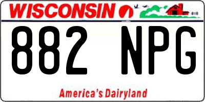 WI license plate 882NPG