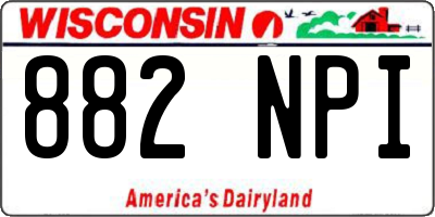 WI license plate 882NPI