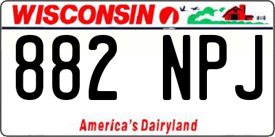 WI license plate 882NPJ