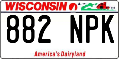 WI license plate 882NPK
