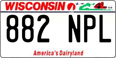 WI license plate 882NPL
