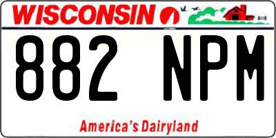 WI license plate 882NPM