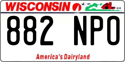 WI license plate 882NPO