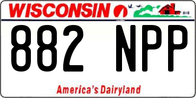 WI license plate 882NPP