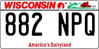 WI license plate 882NPQ