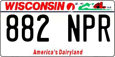 WI license plate 882NPR