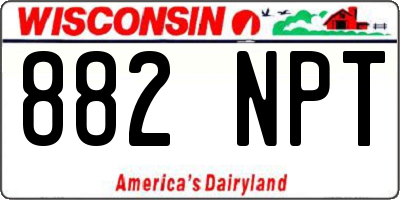 WI license plate 882NPT