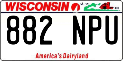 WI license plate 882NPU