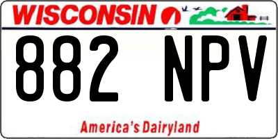 WI license plate 882NPV