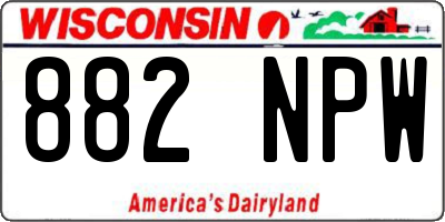 WI license plate 882NPW